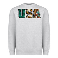 Usa Basic Bold Font Western Heavyweight Sweatshirt | Teevron