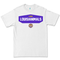 White LSU Louisianimals Premium Tee - linhVisuals