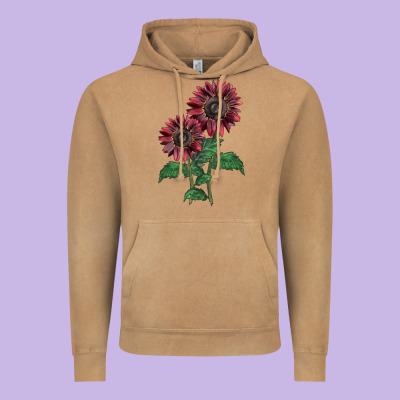 2 Chocolate Sunflower Vintage Hoodie Designed By Lillyallendesigns