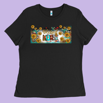 Blessed Nurse Libbey Glass Ladies Tee Designed By Bundleandbundleshop