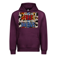 Mauve Wine Land of the Free Home of the Brave Brushstroke Urban Hoodie - Jasminsmagicworld