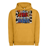 Pigment Peanut Butter Land of the Free Home of the Brave Brushstroke Urban Hoodie - Jasminsmagicworld