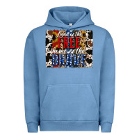 Pigment Pebble Blue Land of the Free Home of the Brave Brushstroke Urban Hoodie - Jasminsmagicworld