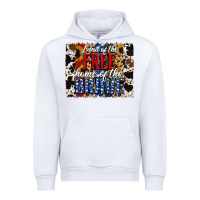 White Land of the Free Home of the Brave Brushstroke Urban Hoodie - Jasminsmagicworld