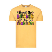 Vintage Mustard bead up bitches it s mardi gras Vintage Tee - LillyAllenDesigns
