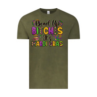 Vintage Olive bead up bitches it s mardi gras Vintage Tee - LillyAllenDesigns