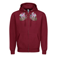 Burgundy easter hands skeleton Zipper Hoodie - Jasminsmagicworld