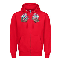 Red easter hands skeleton Zipper Hoodie - Jasminsmagicworld