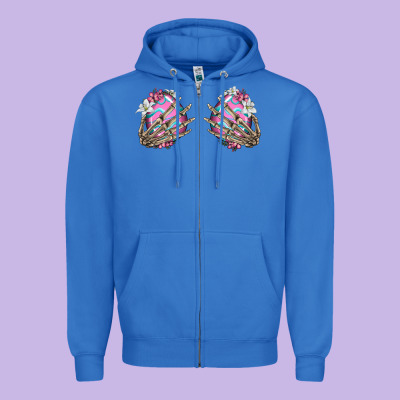 Easter Hands Skeleton Zipper Hoodie Designed By Jasminsmagicworld