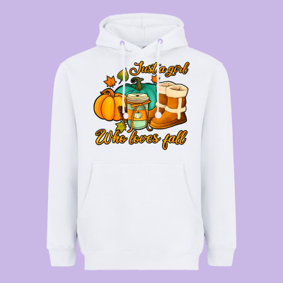 Just A Girl Who Loves Fall Heavyweight Hoodie Designed By Jasminsmagicworld
