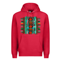 Cardinal serape aztec leopard and turquoise glitter with gemstone brushstroke Premium Hoodie - Artiststas