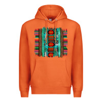Carrot serape aztec leopard and turquoise glitter with gemstone brushstroke Premium Hoodie - Artiststas