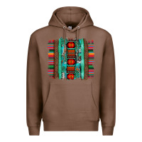 Chestnut serape aztec leopard and turquoise glitter with gemstone brushstroke Premium Hoodie - Artiststas