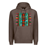 Coffee serape aztec leopard and turquoise glitter with gemstone brushstroke Premium Hoodie - Artiststas