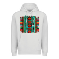 Dove Grey serape aztec leopard and turquoise glitter with gemstone brushstroke Premium Hoodie - Artiststas