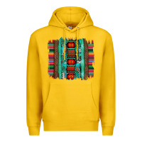 Lemon serape aztec leopard and turquoise glitter with gemstone brushstroke Premium Hoodie - Artiststas