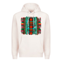 Pale Pink serape aztec leopard and turquoise glitter with gemstone brushstroke Premium Hoodie - Artiststas