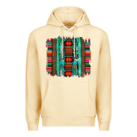 Pina Colada serape aztec leopard and turquoise glitter with gemstone brushstroke Premium Hoodie - Artiststas