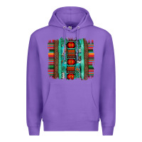 Purple serape aztec leopard and turquoise glitter with gemstone brushstroke Premium Hoodie - Artiststas