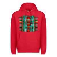 Red serape aztec leopard and turquoise glitter with gemstone brushstroke Premium Hoodie - Artiststas
