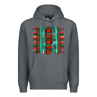 Rock serape aztec leopard and turquoise glitter with gemstone brushstroke Premium Hoodie - Artiststas