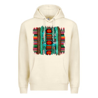 Sandshell serape aztec leopard and turquoise glitter with gemstone brushstroke Premium Hoodie - Artiststas