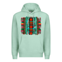 Seafoam serape aztec leopard and turquoise glitter with gemstone brushstroke Premium Hoodie - Artiststas
