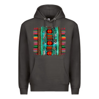 Smoke serape aztec leopard and turquoise glitter with gemstone brushstroke Premium Hoodie - Artiststas