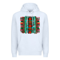 White serape aztec leopard and turquoise glitter with gemstone brushstroke Premium Hoodie - Artiststas