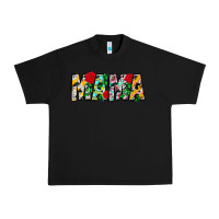 Black floral animal print mama Urban Heavy Tee - CowhideDigitalArt