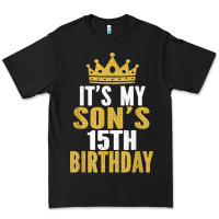Black it's my son's 15th birthday 15 years old boy t shirt Premium Tee - linhVisuals