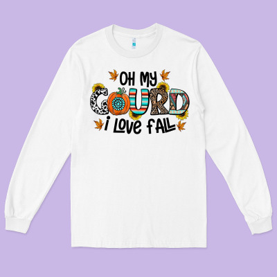 Oh My Gourd I Love Fall Long Sleeve Tee Designed By Cowhidedigitalart