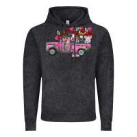 Vintage Black farm animals valentine truck Vintage Hoodie - RacoonDesign