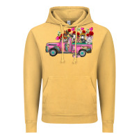 Vintage Mustard farm animals valentine truck Vintage Hoodie - RacoonDesign