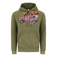Vintage Olive farm animals valentine truck Vintage Hoodie - RacoonDesign
