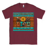 Burgundy mom life leopard cowhide turquoise aztec Classic Tee - Artiststas