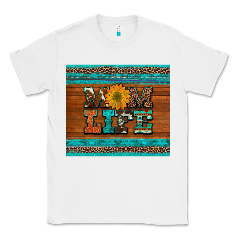 Mom Life Leopard Cowhide Turquoise Aztec Classic Tee by Artiststas | Teevron