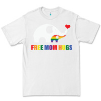 White free mom hugs pride elephant rainbow Premium Tee - linhVisuals