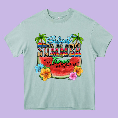 Sweet Summer Time Heavy Core Tee Designed By Fadigitalartstudio
