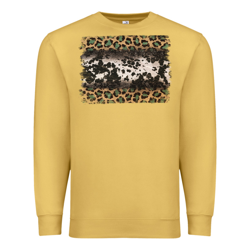Leopard Cowhide Pattern Background Premium Sweatshirt by Jasminsmagicworld | Teevron