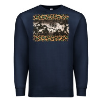 Navy leopard cowhide pattern background Premium Sweatshirt - Jasminsmagicworld