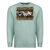 Seafoam leopard cowhide pattern background Premium Sweatshirt - Jasminsmagicworld