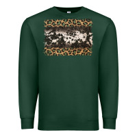 Sports Green leopard cowhide pattern background Premium Sweatshirt - Jasminsmagicworld