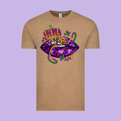 Mardi Gras Lips Vintage Tee Designed By Lillyallendesigns