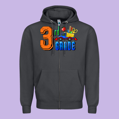 Third Grade Zipper Hoodie Designed By Ranaportraitstore