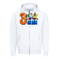 White Third Grade Zipper Hoodie - RanaPortraitStore
