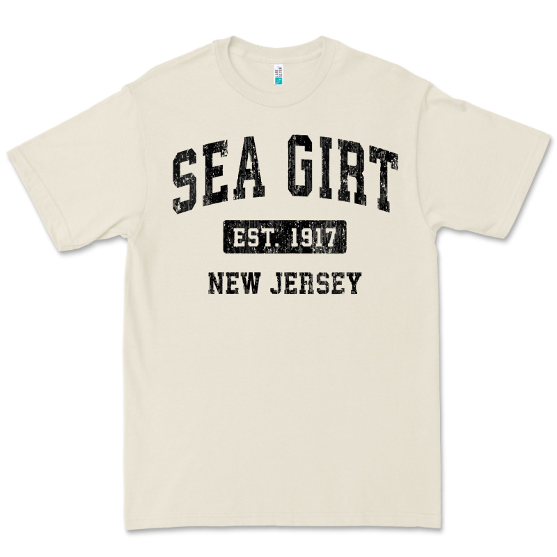 Womens Sea Girt New Jersey Nj Vintage Sports Design Black Design V Nec Premium Tee by linhVisuals | Teevron