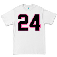 White number 24 sports jersey athlete fan pink black lucky number t shirt Premium Tee - linhVisuals