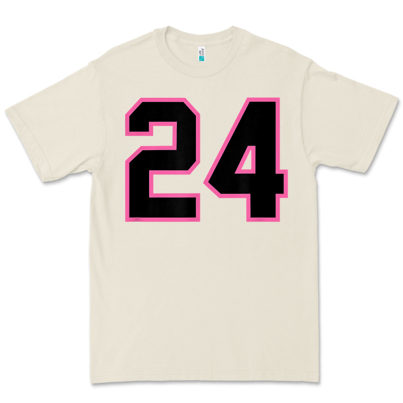 Number 24 Sports Jersey Athlete Fan Pink Black Lucky Number T Shirt Premium Tee by linhVisuals | Teevron