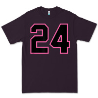 Plum number 24 sports jersey athlete fan pink black lucky number t shirt Premium Tee - linhVisuals